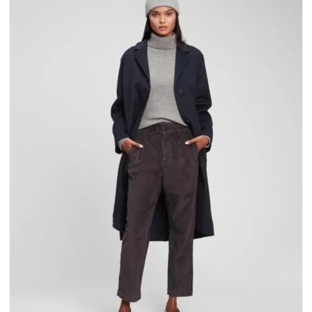 Gap High Rise Corduroy Joggers - Black Night Size S